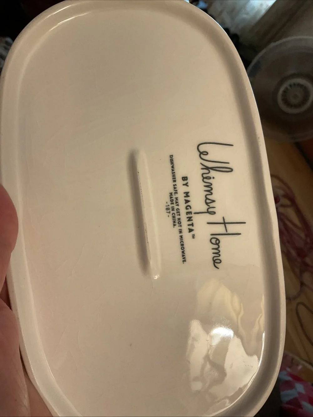 Rare  Butter Dish With Bunny Rabbit Ears Top Whimsy Home By Magenta Easter EUC